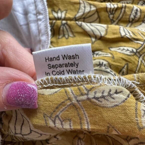 Mod's Mahal Floral Split Neck Midi Dress Womens Size XS Pockets Block Print Boho - Picture 11 of 13